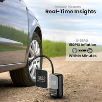 Smart Tyre Inflator Tyre Air Pump For Car & Bike | 150 Psi | Digital Display | 5 Air Fill Modes |Portable Electric Tyre Air Inflator Pump