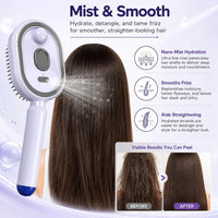Electric Spray Air Cushion Massage Comb – Hydrating Hair &amp; Scalp Care Brush