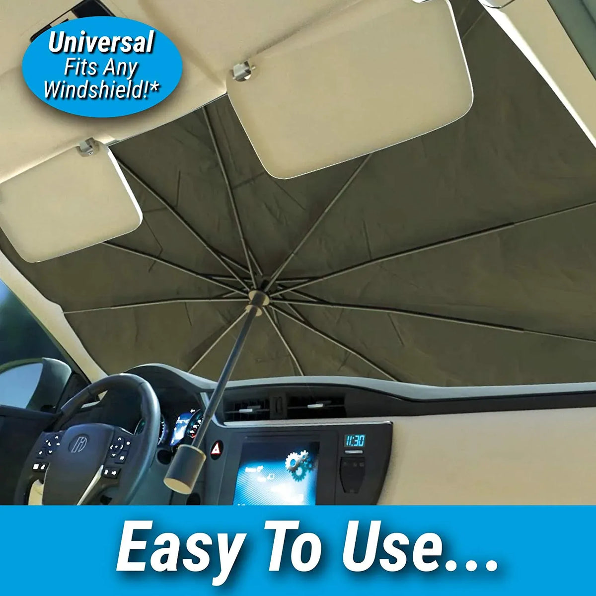 BrellaShield Car Windshield Sun Shade – Foldable UV Protection