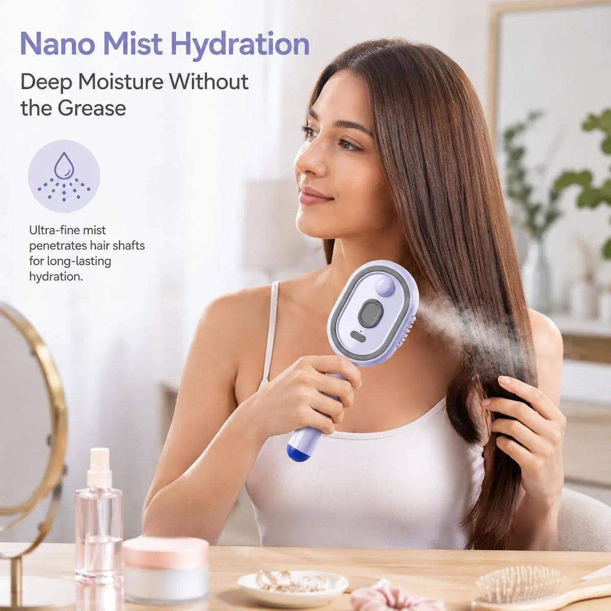 Electric Spray Air Cushion Massage Comb – Hydrating Hair &amp; Scalp Care Brush