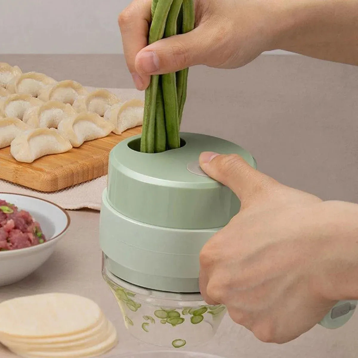 Food Chopper Handheld – Cordless Electric Garlic Press &amp; Food Chopper