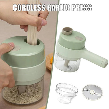 Food Chopper Handheld – Cordless Electric Garlic Press &amp; Food Chopper