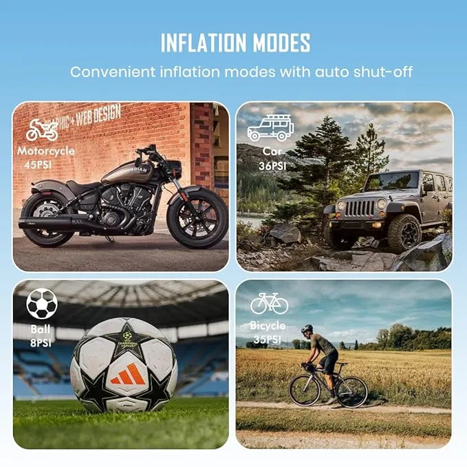 Smart Tyre Inflator Tyre Air Pump For Car & Bike | 150 Psi | Digital Display | 5 Air Fill Modes |Portable Electric Tyre Air Inflator Pump