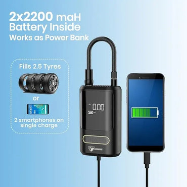 Smart Tyre Inflator Tyre Air Pump For Car & Bike | 150 Psi | Digital Display | 5 Air Fill Modes |Portable Electric Tyre Air Inflator Pump