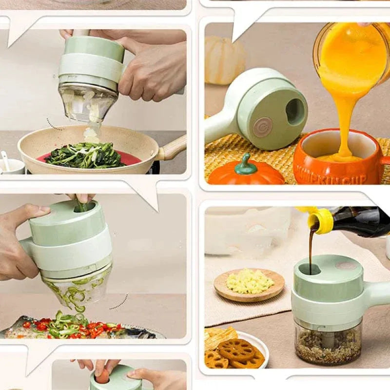 Food Chopper Handheld – Cordless Electric Garlic Press &amp; Food Chopper